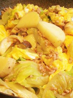 〖 豚ひき肉とエリンギとレタスの炒め物〗-レシピのメイン写真