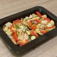 石窯ドームでお野菜とチキンのグリル