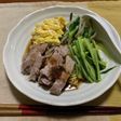 蒸し豚とこんにゃく麺の冷やし中華風