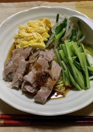 蒸し豚とこんにゃく麺の冷やし中華風-レシピのメイン写真