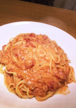 簡単トマトクリームパスタ-レシピのメイン写真