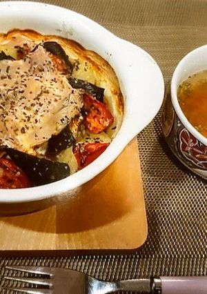 ゴロっと野菜グリルとコンソメスープ-レシピのメイン写真