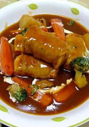 **肉巻き豆腐のビーフシチュー**-レシピのメイン写真