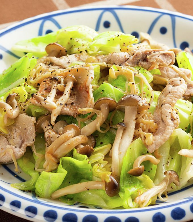 きのこと豚肉の黒こしょう炒め-レシピのメイン写真