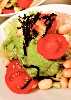 【簡単】お豆と塩昆布のチョレギ風サラダ-レシピのメイン写真