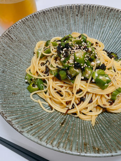オクラ塩こんぶパスタ-レシピのメイン写真