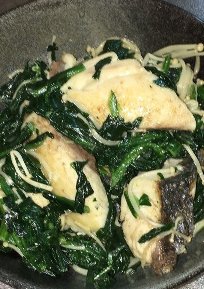 鰆とほうれん草とえのきの山椒バター醤油-レシピのメイン写真