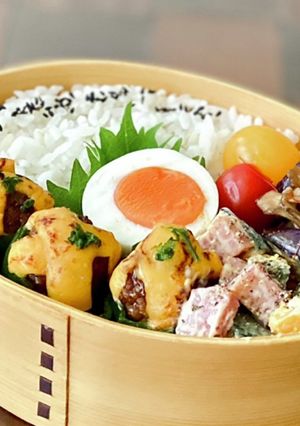 わっぱ弁当＊茄子のぽん酢炒めと南瓜サラダ-レシピのメイン写真