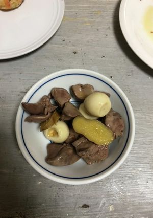 鳥肝とうずらの味噌煮-レシピのメイン写真