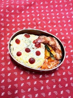 オムライス海老フライ弁当。-レシピのメイン写真