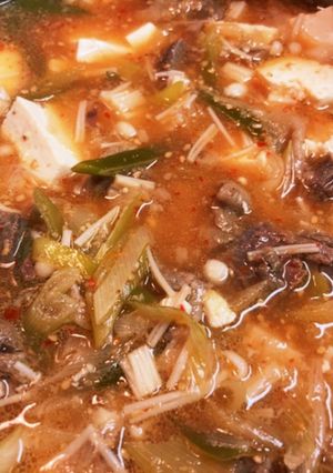 とっておきの牛すじ肉の豆腐チゲ-レシピのメイン写真