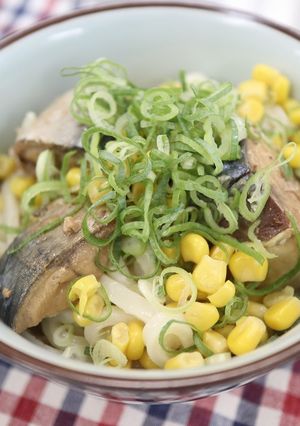 超速DE朝食【サバしょうゆうどん】-レシピのメイン写真