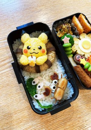 キャラ弁　ポケモン　浮き輪ピカチュウ-レシピのメイン写真
