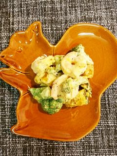 カボチャとエビマヨサラダ-レシピのメイン写真