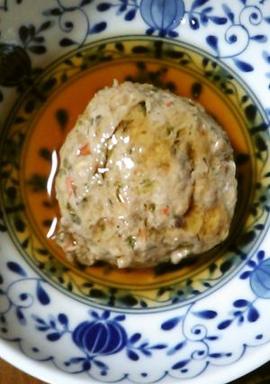 鶏豚ひき肉の大きい蒸し肉団子、あんかけで-レシピのメイン写真