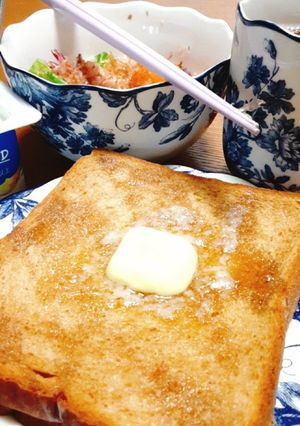 ★全粒粉deハニーパンケーキ風トースト★-レシピのメイン写真