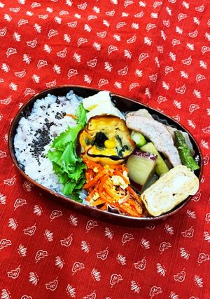 豚トロと梅ご飯弁当。-レシピのメイン写真