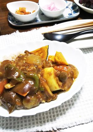 玄米ご飯と サバ缶夏野菜カレー-レシピのメイン写真