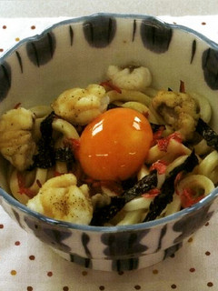 アンコウの釜玉うどん-レシピのメイン写真