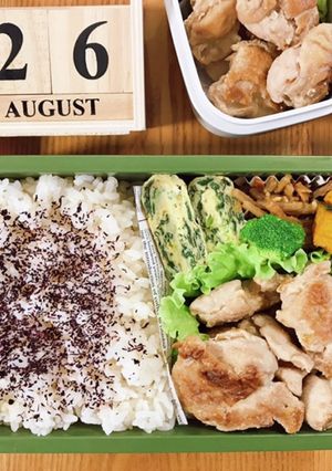 鶏肉にんにく醤油焼き弁当 21.8.26-レシピのメイン写真