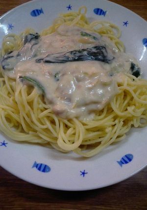 ツナとほうれん草のクリームパスタ-レシピのメイン写真