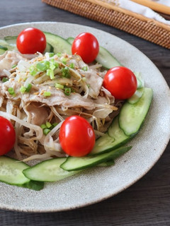 レンジで野菜たっぷり豚しゃぶごぼうサラダ-レシピのメイン写真