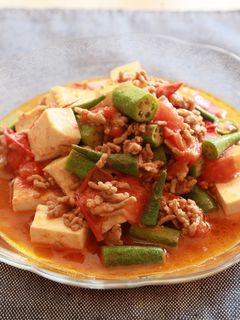 「大和丸さや」オクラとトマトの中華炒め-レシピのメイン写真