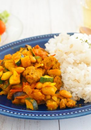 夏野菜と大豆ミートのドライカレー-レシピのメイン写真