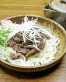 すき焼き風冷やしぶっかけうどん