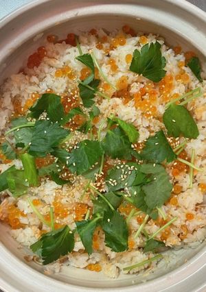土鍋はらこ飯!(鮭とイクラの土鍋ご飯)-レシピのメイン写真