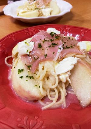 桃の冷製パスタ-レシピのメイン写真