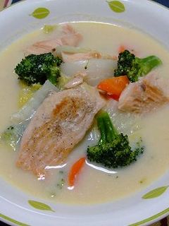 **鮭の酒粕クリーム煮**-レシピのメイン写真