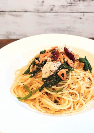 鶏肉とほうれん草のペペロンチーノ-レシピのメイン写真