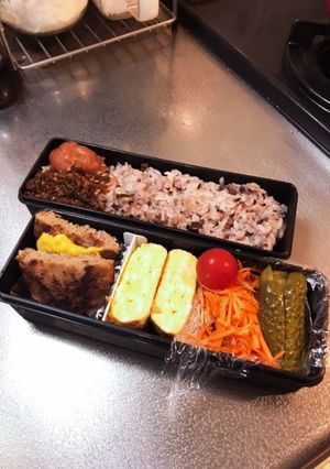 冷凍ハンバーグのアメリカン弁当-レシピのメイン写真