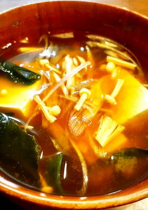 干しえのき茸と豆腐のお味噌汁-レシピのメイン写真