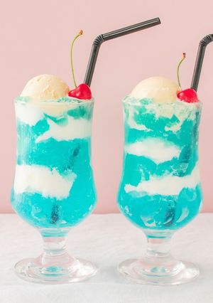 青空塩こうじゼリーのクリームソーダ♡-レシピのメイン写真