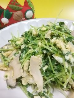 豆苗とエリンギの卵炒め-レシピのメイン写真