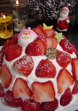 クリスマスケーキ苺ズコット(インスタ映え-レシピのメイン写真