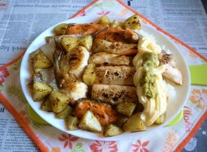 男爵＆銀鮭のアラの焼き鮭のカフェ丼-レシピのメイン写真