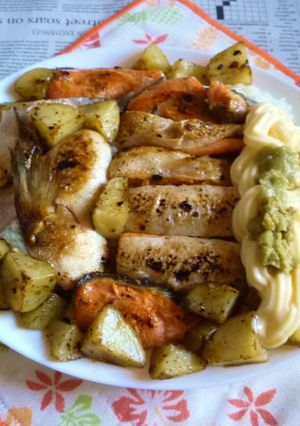 男爵＆銀鮭のアラの焼き鮭のカフェ丼-レシピのメイン写真
