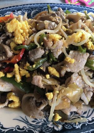 豚肉とザーサイ・彩り野菜の炒り卵炒め-レシピのメイン写真