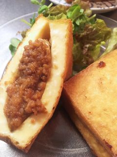 厚揚げの肉詰め(居酒屋ぼったくり)-レシピのメイン写真