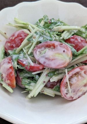 水菜とミニトマトのヨーグルトサラダ-レシピのメイン写真