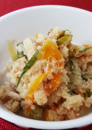 カフェオレボウルで食べる卯の花-レシピのメイン写真