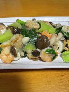 青梗菜とシーフードミックスの中華風炒め-レシピのメイン写真