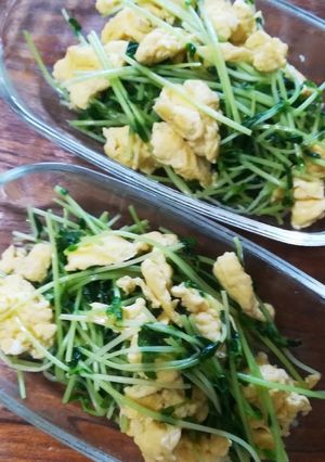 素麺の付け合わせに。炒り卵豆苗炒め！-レシピのメイン写真