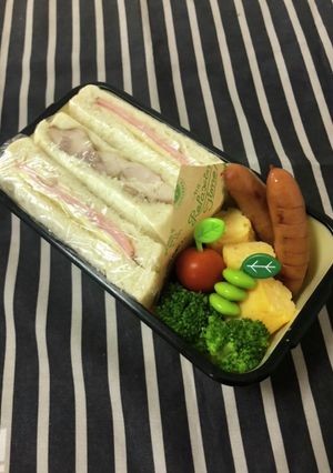 男子中学生弁当8/28サンドイッチ弁当-レシピのメイン写真