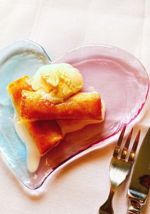 バナナ春巻き バニラアイス添え-レシピのメイン写真