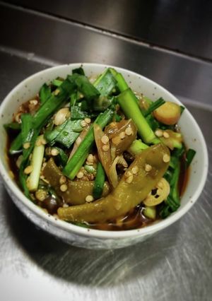 激カラ煮辛子でニラのおひたし！-レシピのメイン写真