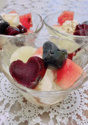クリームあんみつ　手作り寒天-レシピのメイン写真